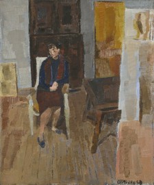 Girl in a Brown Studio