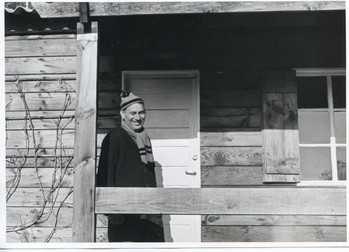 Jan Křížek in front of his house in Le Bartheil