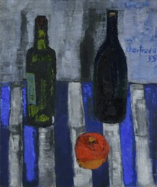Still Life with Bottles and Apple